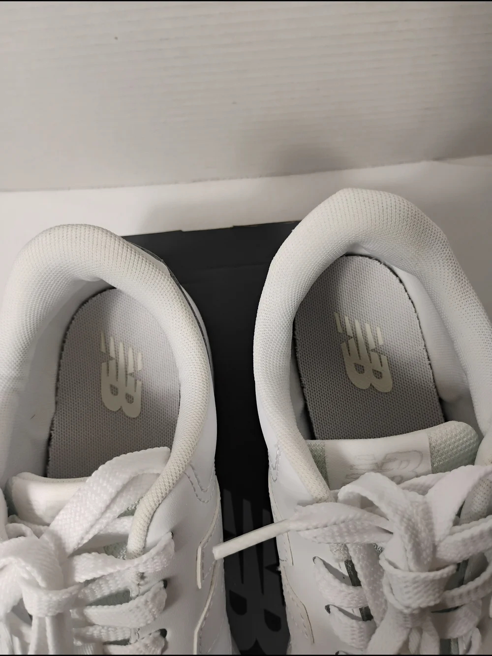 New Balance White Leather Low-Top Sneakers